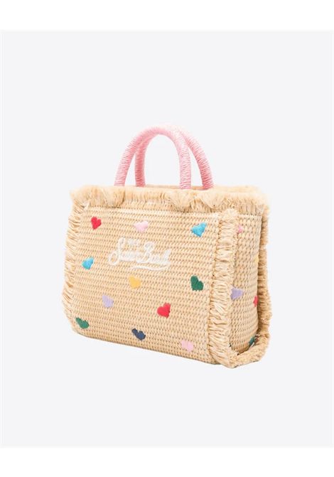 Borsa mini in paglia SAINT BARTH | VAMI009 VANITY MINI STRAW N00344L MINI HEARTS COL EMB